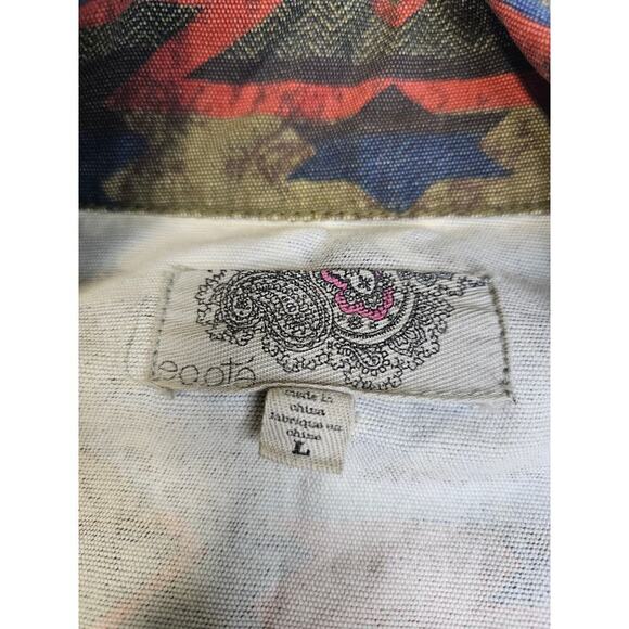 Ecote Urban Outfitters L Aztec utility military grunge look jackets. Drawstring - Picture 3 of 14